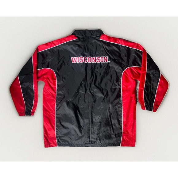 G-III Jackets & Blazers - Wisconsin Badgers Windbreaker Jacket XL Men's Full Zip G-III Black Red Sewn NWT